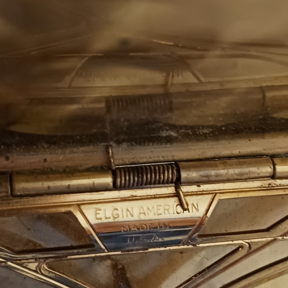 Vintage Elgin American Cigarette Case Gold Tone Finish Art Deco Made in USA - Picture 4 of 8